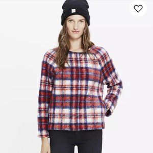 Madewell Plaid Brushed Wool Blend Pullover Sweater